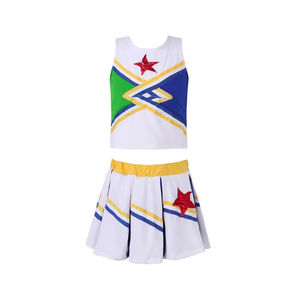 Uniforme de Animadoras Personalizado de Alta Calidad, Conjunto de Falda y Top de Poliéster/Spandex y Mezcla de Algodón para Competencias y Eventos - Product Image 1