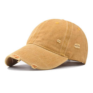 Creative Design Distressed Baseball Cap Soft Cotton Twill Six Panel Visor Hat With Custom Logo For Adults Waterproof Ripped Caps - Product Image 6