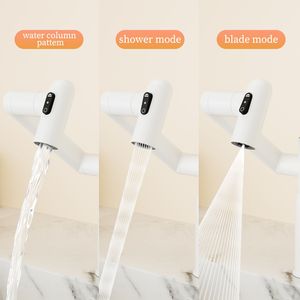 Rubinetto per Lavabo Antiscivolo Bianco con Display della Temperatura, Funzione Spray e Commutazione Acqua Calda e Fredda a 360 Gradi - Product Image 2