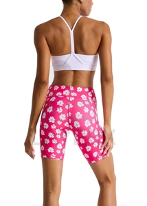 Shorts de sport taille haute pour femmes, motif floral, poches latérales, écologiques, extensibles dans quatre sens, en Spandex/Polyester, respirants, séchage rapide, pour gym et yoga - Product Image 4