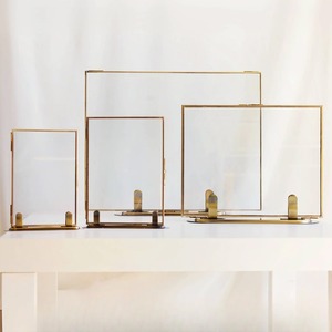 Designer Metal And Glass Photo <b>Frame</b> with Elegant Stand for Table Display and Living Room Decoration - Product Image 1