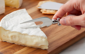 Juego de 6 cuchillos para queso de acero inoxidable, tenedor para queso, espalda de queso con mangos plateados ornamentados para uso en la cocina - Product Image 5