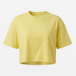 เสื้อครอปท็อปผู้หญิงผ้าฝ้ายสีสันตามสั่ง ทรงโอเวอร์ไซส์ สไตล์สตรีทแวร์ สำหรับออกกำลังกาย ฟิตเนส และกิจกรรมต่างๆ - Product Image 1