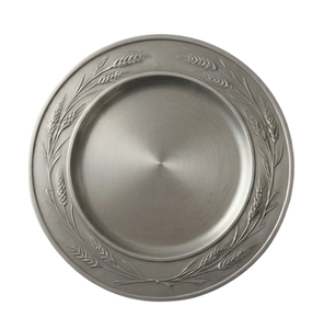 Assiettes de présentation argentées au design exquis pour restaurants, assiettes de dîner rondes en métal, vente en gros - Product Image 6
