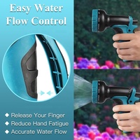 50ft tuyaux d'arrosage en caoutchouc tuyau d'arrosage de pelouse 10 fonctions buse extensible léger sans pli Flexible Double noyau en Latex