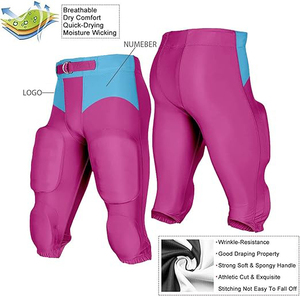 Pantalones de Fútbol Acolchados con Bloques de Color para Mujer, con Cierre de Cinturón, Estilo Ajustado para Adultos, para Todas las Temporadas, Material de Spandex y Poliéster - Product Image 2