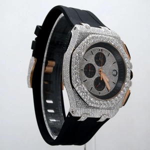 Reloj de Lujo para Hombre, Edición Limitada, Estilo Hip Hop Vintage, con Correa Negra, Reloj de Cuarzo de Diseñador, Reloj de Moda RM con Moissanita - Product Image 2