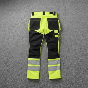 Pantalones de Trabajo de Alta Visibilidad para Hombre con Múltiples Bolsillos, Franjas Reflectantes, Material de Lona Transpirable, para Uso en Verano - Product Image 4