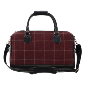 Luxury Plaid Wool Leather Travel Duffel <b>Bag</b> Large Capacity Weekend <b>Overnight</b> <b>Bag</b> Custom Business Carry-On Luggage <b>Bag</b> OEM ODM - Product Image 1