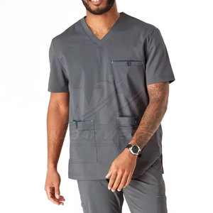 Haut de blouse médicale classique pour hommes, uniforme médical pour médecins, infirmières et personnel de laboratoire, avec tissu respirant et logo personnalisé - Product Image 2