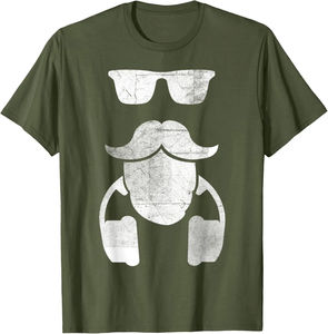 แว่นกันแดดลายหนวด หูฟัง ตลก ฮิปสเตอร์ ดีเจ เสื้อยืดกราฟิก ลำลอง ผ้าฝ้าย เสื้อยืดผู้ชาย - Product Image 1