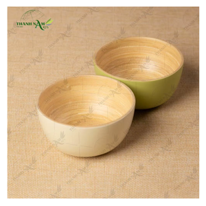 Bol en bambou tressé en gros, 20 % de réduction, écologique, peint à la main, coloré, pour salades et fruits, du Vietnam - Product Image 5