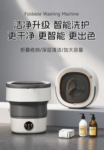 Lavadora Portátil Mini de Gran Capacidad (16L), de Plástico Azul, Plegable, con Cesta de Deshidratación y Pantalla Táctil Fácil de Usar - Product Image 6