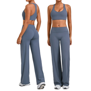 <b>Women</b> Sportswear Workout Sport Flared Gym Fitness Breathable Yoga Active Wear Sets - Product Image 1