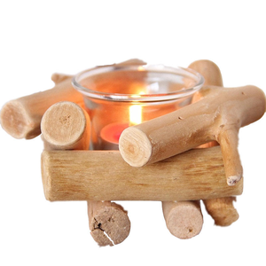 Retro European Style Wooden Driftwood <b>Candle</b> Holder Simple Home Decoration Romantic Ornaments Pastoral Home Use - Product Image 1