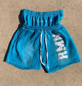 Pantalones Cortos de Doble Cintura Personalizados para Hombre, de Forro Polar Grueso, con Dobladillo sin Rematar, Estilo Urbano, con Cordón Ajustable, Casuales de Verano - Product Image 1