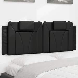 Coussin de tête de lit rembourré en similicuir noir de 53,9 po pour lits - Product Image 1