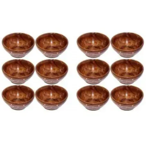Tazón para Servir de Madera de Acacia, Tazón Redondo de Madera con Diseño de Olivas Pintado a Mano, Juego de Platos y Vajilla de Diseño Mediterráneo - Product Image 3