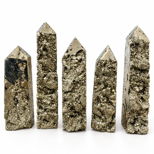 Torre de Cristal de Pirita Druzy Natural de Perú al por Mayor, Obelisco de Gema Pulida para Decoración del Hogar, Regalo y Exhibición de Colección Mineral - Product Image 1