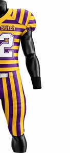 White Stitch Custom Sublimated American Football Jersey Men's Solid V-Neck Short Sleeve Uniform 12 Moisture Plus Size Front - Product Image 5
