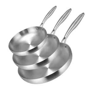 Juego de Sartenes de Aluminio con Revestimiento de Acero Inoxidable, Compatible con Inducción, con Mango de Plástico, Capacidad de 1-2L, Utensilios de Cocina - Product Image 1