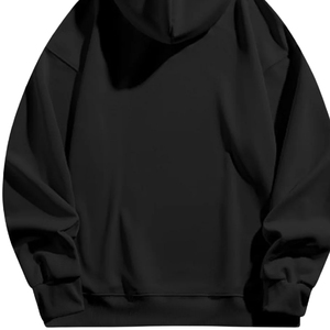 เสื้อฮู้ดดี้โอเวอร์ไซส์สไตล์วินเทจสีดำฟอก ผ้าคอตตอนหนา สตรีทแวร์ ทรงหลวม ใส่ได้ทั้งผู้ชายและผู้หญิง - Product Image 4