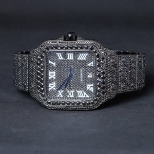 Reloj de Joyería Hip Hop con Diamantes Moissanite Cultivados en Laboratorio, Corte Redondo VVS, Correa de Goma, Reloj Mecánico Hecho a Mano - Product Image 3