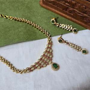 Women's 24K Gold Plated Designer Fine Jewelry Necklace Set for Bridal & Daily Wear - Product Image 2