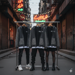 REXFIT SPORTS Sweat à capuche oversize pour homme, style streetwear |   Conception de patch brodé |   Sweat-shirt personnalisé à capuche zippé coupe oversize - Product Image 3