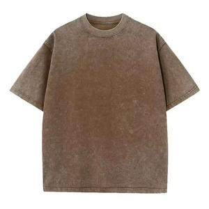 OEM ODM New Design Customizable 100% Cotton Formal <b>Men</b> T-<b>Shirt</b> Loose Fit Acid Wash Drop Shoulder Boxy <b>Silk</b> Screen Printed - Product Image 4