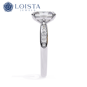 Bague solitaire en diamant de laboratoire 3 carats, taille émeraude, or 14 carats, bijoux fins, bijoux éthiques et durables - Product Image 2