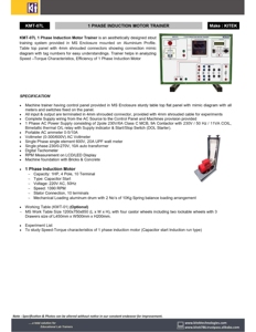 KITEK KMT-07L 1 Phase Induction Motor <b>Trainer</b> with Aluminium and <b>ABS</b> Plastic 128x64x108 - Product Image 3
