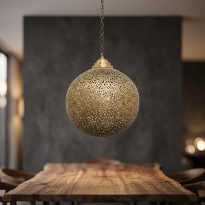 OEM Customized Brass Finish Round Moroccan Hanging <b>Lanterns</b> Durable Ultimate Design For Home Outdoor Garden Decoration - Product Image 5