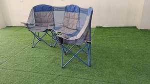 Silla de Jardín y Camping de Acero Inoxidable Moderna y Lujosa de 3 Plazas, Huy Gia CC09, Muebles Portátiles para Exteriores, Tela de Poliéster, Carga de 480 kg - Product Image 2