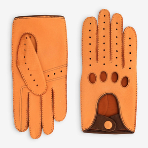 Commande en gros de gants de conduite marron personnalisés, gants en cuir doux au toucher, gants de chauffeur classiques, marque privée OEM - Product Image 6