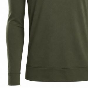 Pull de golf à manches longues vert olive avec fermeture éclair quart de tour pour homme – Haut de performance sportif, tenue d'entraînement en extérieur, vêtement athlétique décontracté - Product Image 5