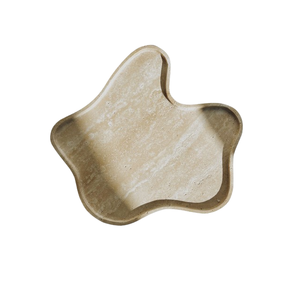 Plateaux en marbre travertin beige en pierre naturelle, présentoir à bijoux, service multifonctionnel, Art déco, décoration élégante pour la maison - Product Image 1