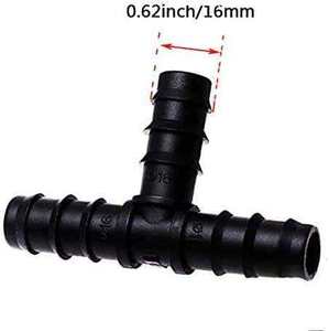 Raccord de tuyauterie à barbillons noir en PVC 16 mm pour irrigation goutte à goutte, pour ferme, serre, jardin, pelouse, maison, agriculture, arrosage - Product Image 2