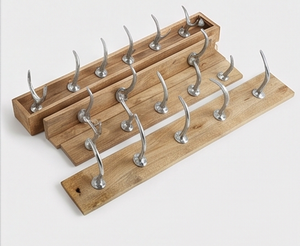 Premium Rustic Wooden Wall Mount <b>Hook</b> Rack With Silver Antler <b>Hooks</b> For Clothing Storage Organization Stylish Home Decor - Product Image 5