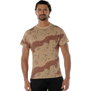 เสื้อยืดคอกลมแขนสั้นพิมพ์ลายพรางแบบไร้ตะเข็บสำหรับผู้ชาย ทรงปกติ ผ้าเจอร์ซีย์คอตตอน ระบายอากาศได้ดี สวมใส่สบาย - Product Image 3