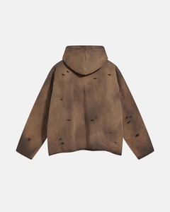 Oversized Brown Hooded Sweatshirt <b>Men's</b> French Terry Cotton <b>Pullover</b> Autumn Casual Wear - Product Image 2