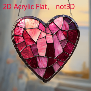 CIFbuy Acchiappasole a Cuore Stile Bohemien, Mosaico Acrilico Colorato, Decorazione da Appendere alla Finestra, Decorazione per la Casa, Acchiappasole in Cristallo (TikTok per) - Product Image 3