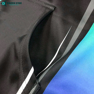 Sweat-shirt à capuche unisexe noir et bleu, imprimé par transfert thermique, avec poche, coupe classique, vêtement décontracté, saison hiver, 100% polyester - Product Image 3