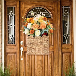 Cesta Colgante de Jacinto de Agua Festoneado, Cesta Tejida Multiusos para Almacenamiento, Decoración para Puerta Principal, Hogar, Jardín, Despensa, Estilo Rústico - Product Image 4