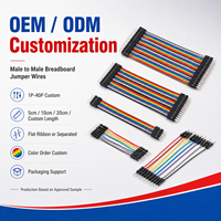 Cableado Dupont Personalizado Macho a Macho 1P 2P 3P 4P 5P 6P 10P 20P 30P 40P 2.54mm, Cables Jumper para Breadboard, Arnés de Cable Plano Tipo Cinta