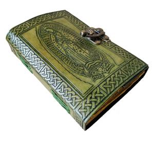 Handmade A5 Mini Leather <b>Journal</b> with Sewing Binding Deckle Edge Paper Vintage Green Diary for Men & Women-Gift - Product Image 4