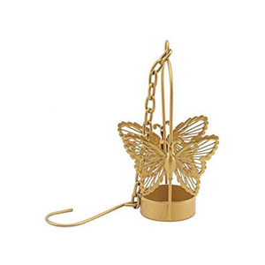 Golden Hanging Butterfly Tea <b>Light</b> Holders Elegant Metal <b>Lantern</b> With Chain For Garden Wedding & <b>Indoor</b> Decorative Lighting - Product Image 1