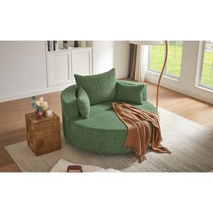 Poltrona Girevole a 360 Gradi con 3 Cuscini Rimovibili, Sedia Rotonda per Soggiorno, Camera da Letto, Ufficio - Product Image 3