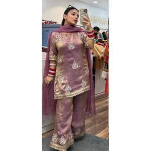 Ensemble de vêtements de soirée pour femmes Top Plazzo Dupatta - Product Image 1