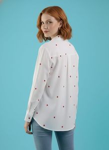 Fashion Women Rayon Floral Stripe Printed Summer Shirt Full Sleeve Collared Button Down Casual & Formal shirt for Women - Product Image 2